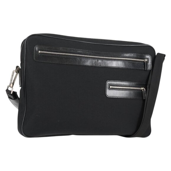 GUCCI Shoulder Bag Nylon Black Silver 73955 Auth bs28449 - Picture 1 of 16